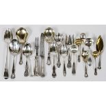 AMERICAN & ENGLISH STERLING FLATWARE, LATE  18TH-20TH C., 19 PIECES: Including one Solomon  Hougham