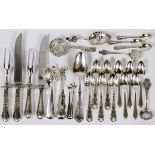 AMERICAN STERLING & OTHER FLATWARE, 19TH-20TH  C., 25 PIECES: Including a set of five Towle