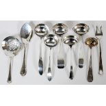 AMERICAN STERLING FLATWARE, EARLY-MID 20TH C.,  NINE PIECES, L 5"-6": Including 6 silver  ladles,