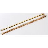 ITALIAN 14KT YELLOW GOLD BRACELETS, TWO, L 7  1/4": One is Omega style. Weighs approximately  20