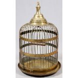 REGENCY STYLE BRASS BIRDCAGE, 19TH C., H 34", W  21": Having a brass cone shape finial with