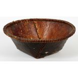 ANTIQUE NATIVE AMERICAN INDIAN BASKET [1] H 10MM  DIA 29MM: Birthbark Bowl, bent wood & Reeded