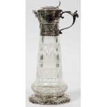 STORCK & SINSHEIMER, GERMAN SILVER-MOUNTED CUT  GLASS EWER, HANAU, C. 1900, H 13": Featuring