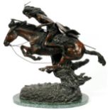 AFTER REMINGTON, BRONZE SCULPTURE, H 19", W 21",  "CHEYENNE": After Frederic Remington [American,