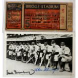 1940 DETROIT TIGERS AUTOGRAPHED TEAM PHOTO, HANK  GREENBERG AND CHARLIE GEHRINGER, +1940 WORLD