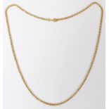 14KT YELLOW GOLD ROPE STYLE NECKLACE, L 18":  Weighs approximately 3 grams.