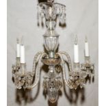 WATERFORD CRYSTAL FIVE-LIGHT CHANDELIER, H 25'',  W 24'': Fitted with five scrolled arms, and a