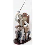 LLADRO PORCELAIN FIGURE, 'I AM DON QUIXOTE',  #1522, H 29", WITH BASE: With trade mark.  Sculpted