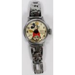 MICKEY MOUSE INGERSOLL, PLATED WRISTWATCH, WITH  ORIGINAL BOX, C1937: Mickey Mouse Ingersoll