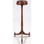 ENGLISH REGENCY MAHOGANY PEDESTAL, 19TH C., H  38" W 16": Raised on a tri-footed base, with a
