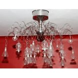 ZANEEN CONTEMPORARY CHANDELIER, H 30", W 34":  Forty-light chandelier. Having curved form