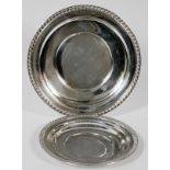 R. WALLACE & SONS MFG. CO. STERLING ROUND  PLATTERS, 20TH C., TWO, DIA 10" & 12 1/8":  Including