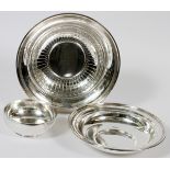 AMERICAN STERLING SILVER BOWLS, 20TH C., THREE,  DIA 5"-10 1/8": Including one Erickson sterling