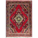 SAROUK PERSIAN MAT, 2' 7" X 2' 0":