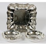 AMERICAN STERLING DISH & BOWLS, C. 1942-60,  THREE, W 5 1/2"-8 1/2": Including a Reed &  Barton '
