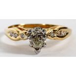 0.50CT DIAMOND & YELLOW GOLD RING, SIZE 6.5: A  14kt yellow gold lady's ring, featuring a 0.50