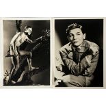 JOHNNY WEISSMULLER AND JOHN GARFIELD AUTOGRAPHED  PHOTOS, 2 PCS. H 7", W 5": Johnny Weissmuller