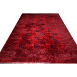 AFGHANISTAN ORIENTAL RUG, CIRCA 1940, 8' 4" X  11' 4": Red. Classic Afghani design. Finely  woven.