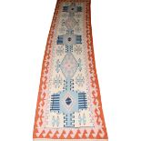 CONTEMPORARY NAVAJO WOOL RUG, W 2' 6", L 9' 7":