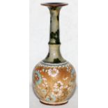 DOULTON, LAMBETH SLATER'S PATENT VASE, C. 1900,  H 9": Stick neck form vase, decorated with