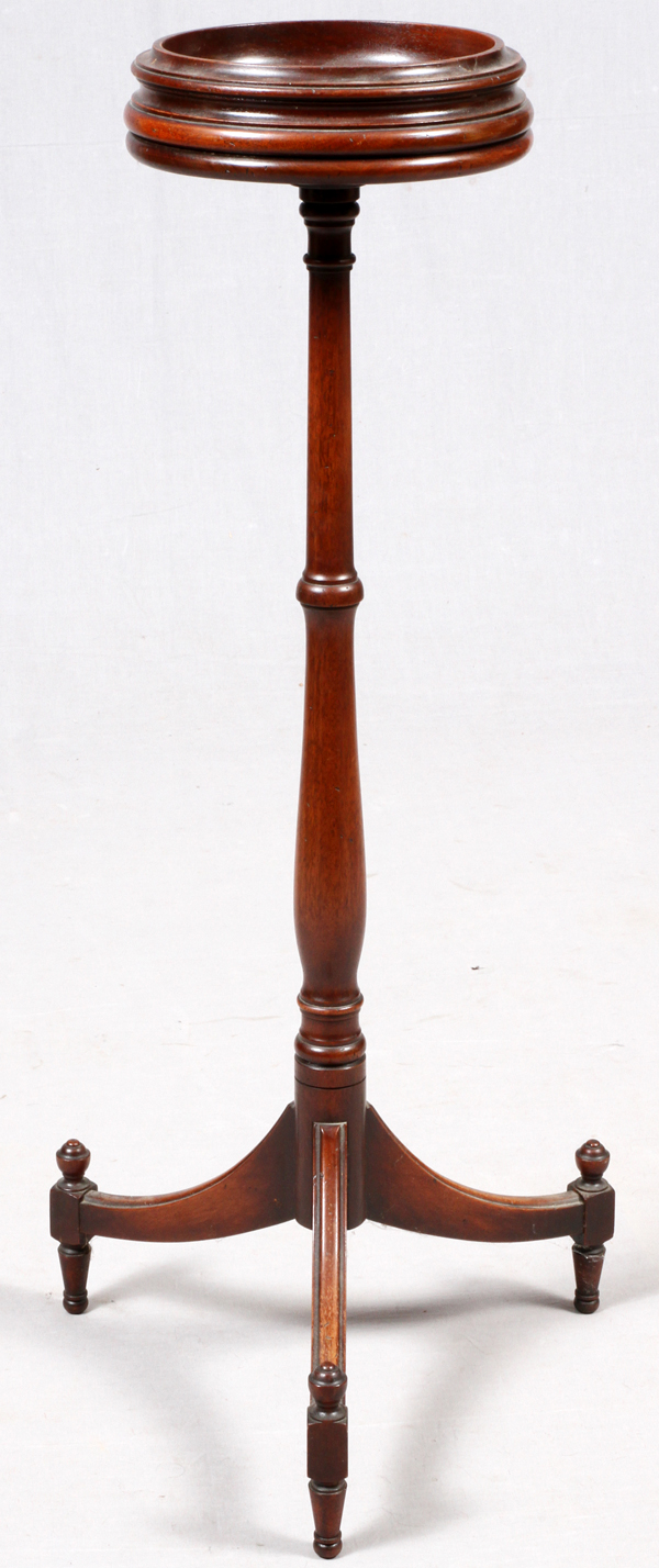 ENGLISH REGENCY MAHOGANY PEDESTAL, 19TH C., H  38" W 16": Raised on a tri-footed base, with a - Image 2 of 3