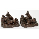 JENNINGS BROS. BRONZE BOOKENDS, C. 1930, PAIR, H  5 1/2": A pair of figural bookends, each