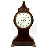 THOMAS ETNSHAW, REGENCY MAHOGANY CLOCK, 19TH C.,  H 26", W 14", LONDON: A mahogany mantel clock