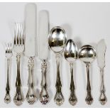 R. WALLACE & SONS MFG. CO. STERLING FLATWARE  PARTIAL SET, 46 PIECES: Including 5 dinner  forks, L.