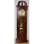 HOWARD MILLER, "THE MONTAGUE", MAHOGANY  GRANDFATHER CLOCK, #625200, 1988, H 86", W 24",  D 14":