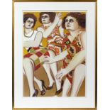 LESTER F. JOHNSON, [US 1919-2010], COLOR  LITHOGRAPH, C. 1980, H 29 1/4", W 21 1/2",  "THREE