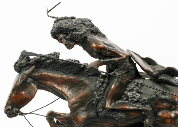 AFTER REMINGTON, BRONZE SCULPTURE, H 19", W 21",  "CHEYENNE": After Frederic Remington [American, - Image 3 of 6