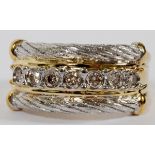 0.30CT DIAMOND & GOLD ROPE TWIST RING, SIZE 8.5:  A 14kt gold lady's ring, featuring 0.30 carats