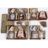 RELIGIOUS CERAMIC TILES, MODERN, 18 PIECES,  ATTRIBUTED TO JOHN FOSTER: Including eighteen