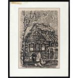 ANATOLI KAPLAN [1902-1980], LITHOGRAPH, C. 1965,  H 18" W 11 1/2", "TEVIA'S HOUSE": Anatoli  Lvovich