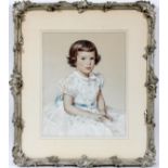 HESTER MILLER [AMERICAN, 20TH C.], PASTEL ON  PAPER, H 21", W 17", PORTRAIT OF A CHILD:  Signed at