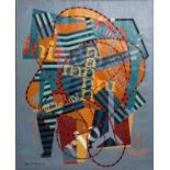 BEN FORTUNA [AMERICAN 1919-2004], OIL ON CANVAS,  1960, H 58", W 47", ABSTRACT: Signed and dated  at