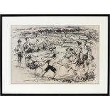 GABRIEL HOFFMANN, LITHOGRAPH ON BUFF PAPER, H  16" W 24": Signed in plate at the lower right.