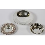 FISHER, WHITING & WATSON CO. STERLING BOWLS,  EARLY-MID 20TH C., THREE, DIA 5 3/4"-8":  Sterling