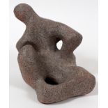 DONN ENGER [AMER. 20TH C], PLASTER AND STONE  SCULPTURE, H 8", W 7.5", ABSTRACT FIGURE:  Depicts a