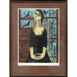 VINCENT CARALTO [SPANISH, B. 1936], LITHOGRAPH,  H 18" W 13", GIRL BY WINDOW: Pencil signed at