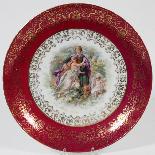 ROYAL VIENNA PORCELAIN CABINET PLATE, C. 1900,  DIA 11.5": Marked at the underside {see