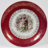 ROYAL VIENNA PORCELAIN CABINET PLATE, C. 1900,  DIA 11.5": Marked at the underside {see