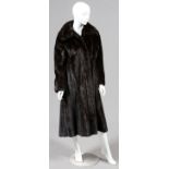 BRICKER FURS 'BLACK EMERALD' MINK FULL-LENGTH  COAT: Label: Furs by Bricker. Embroidered "  MONA