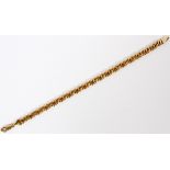 ITALIAN 14KT YELLOW GOLD BRACELET WITH OVAL  LINKS, L 7": Weighs 7 grams.