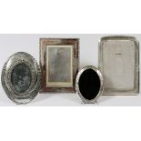 STERLING & SILVERPLATE PHOTO FRAMES, EARLY 20TH  C., FOUR, H 7"-11": Including 1 Sterling frame,