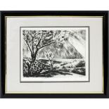 SIGNED, ETCHING ON PAPER, 1927, H 7 1/2" W 9  1/2", LANDSCAPE: Pencil signed at the lower  right,