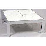 LEON ROSEN, FOR PACE, NEW YORK, STAINLESS STEEL  AND MARBLE, COFFEE TABLE, C1960-70, H 16", W