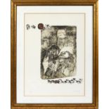 HOI LEBADANG, INTAGLIO, #240/275, 29" X 23":  Pencil signed; framed. Lebadang was born in  Vietnam