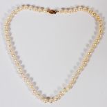 6MM PEARL NECKLACE, L 17": With 14kt yellow  gold clasp.