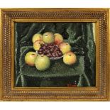 LAWRENCE M'CONCHA [20TH C.], OIL ON BOARD, H 16" W 20", "APPLES": Signed at the lower right,